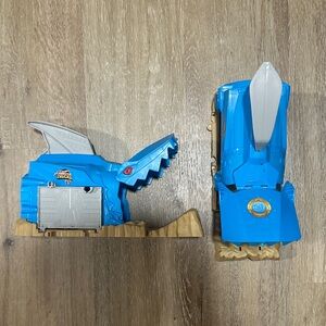 Blue and Gray Kids Toy monster truck launch set of 2